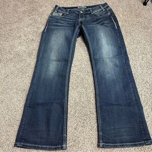 Rock & Roll Cowgirl Dark Blue Boot Cut Jeans